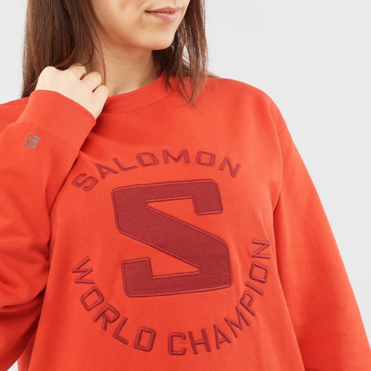 Orange Salomon Outlife Logo Summer Women's Sweatshirt | PH 25036G